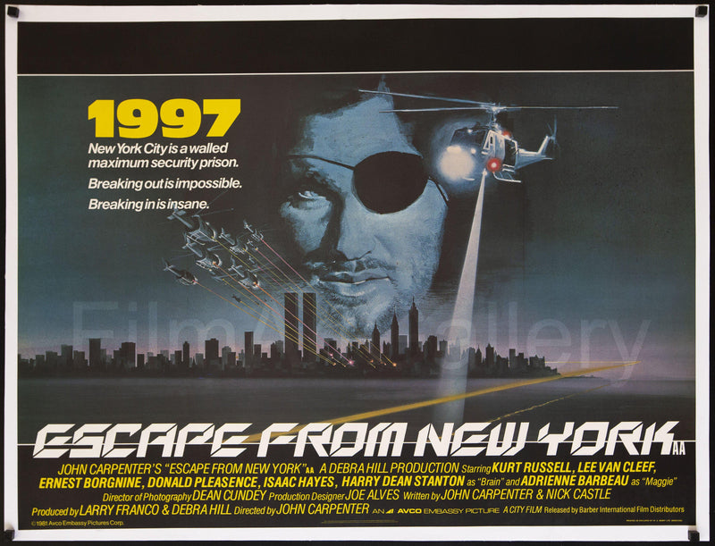 Escape From New York British Quad (30x40) Original Vintage Movie Poster