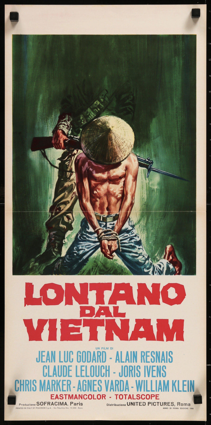 Far From Vietnam (Loin Du/Lontano Dal) Italian Locandina (13x28) Original Vintage Movie Poster