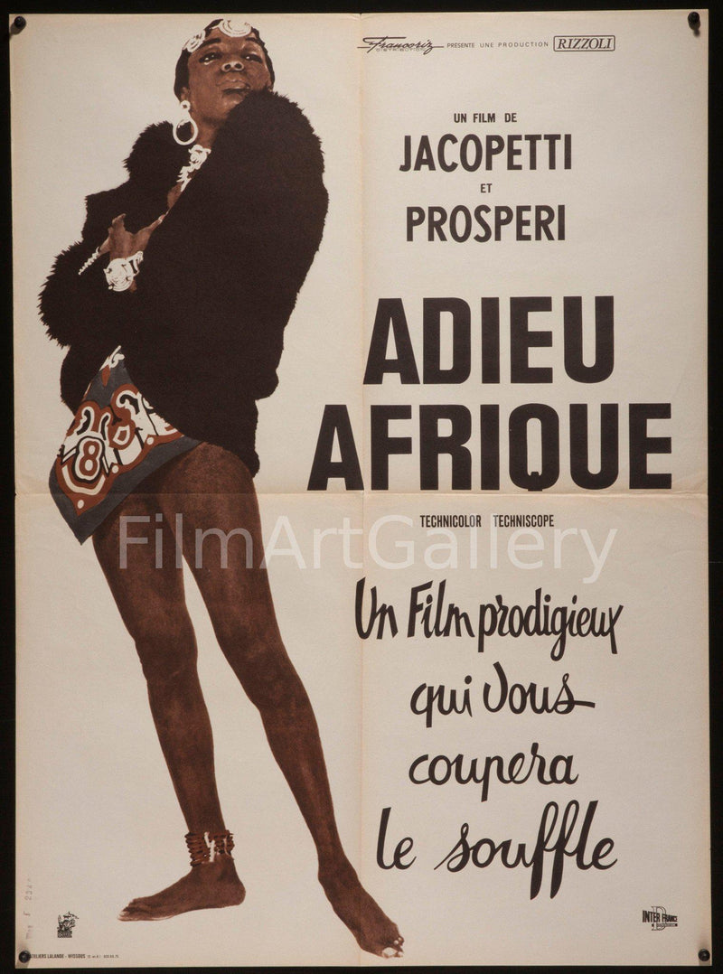 Farewell Africa French small (23x32) Original Vintage Movie Poster
