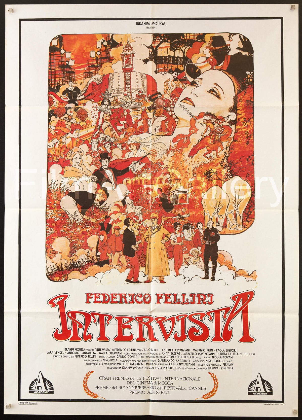 Fellini&#39;s Intervista Italian 2 foglio (39x55) Original Vintage Movie Poster