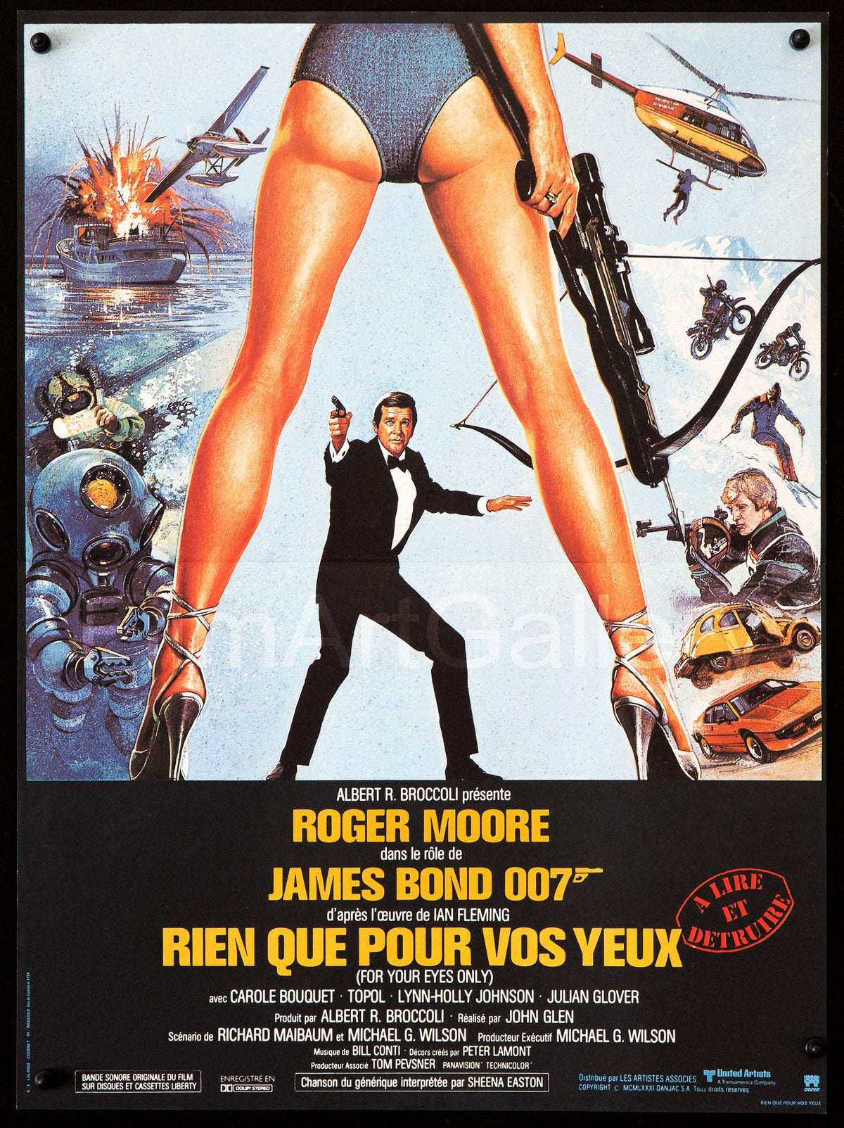 For Your Eyes Only French Mini (16x23) Original Vintage Movie Poster