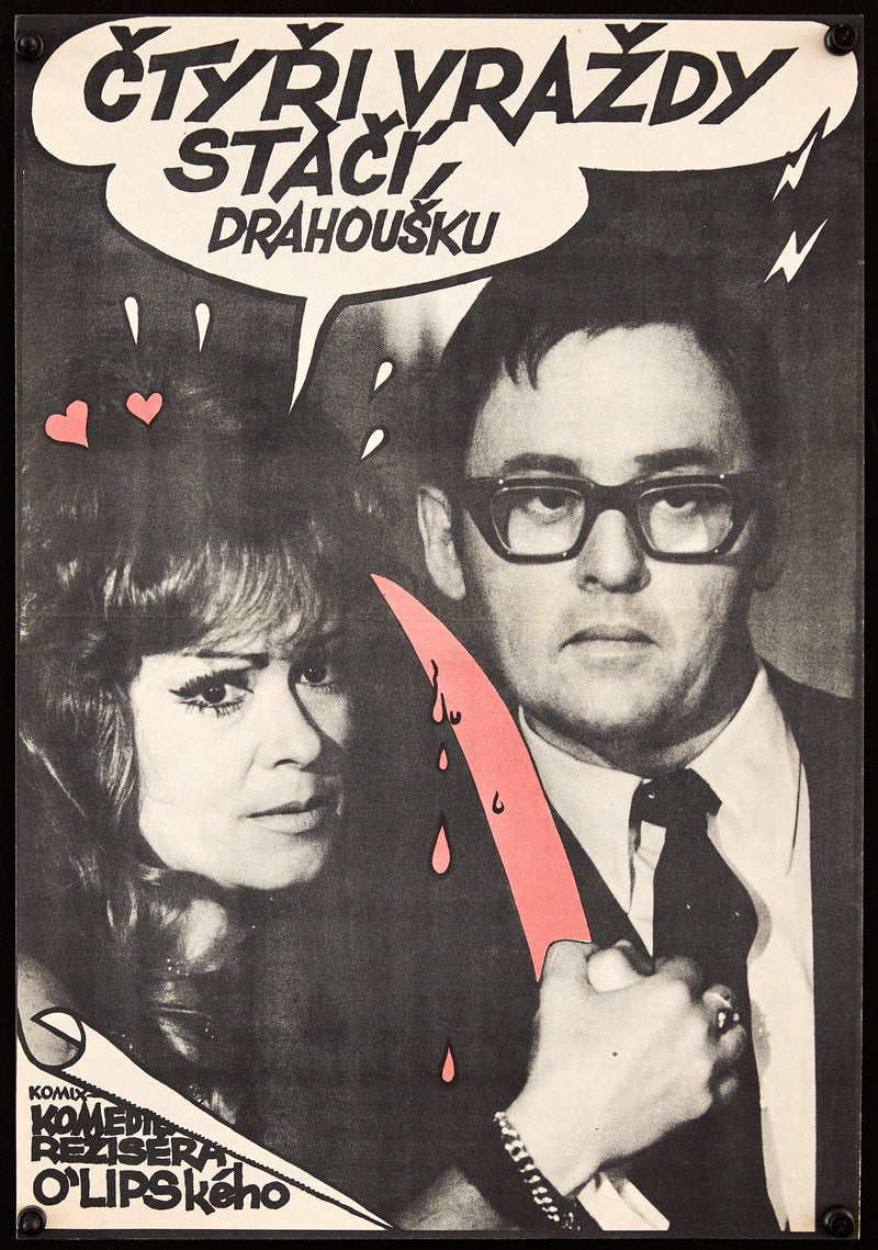 Four Murders Are Enough, Darling Czech mini (11x16) Original Vintage Movie Poster