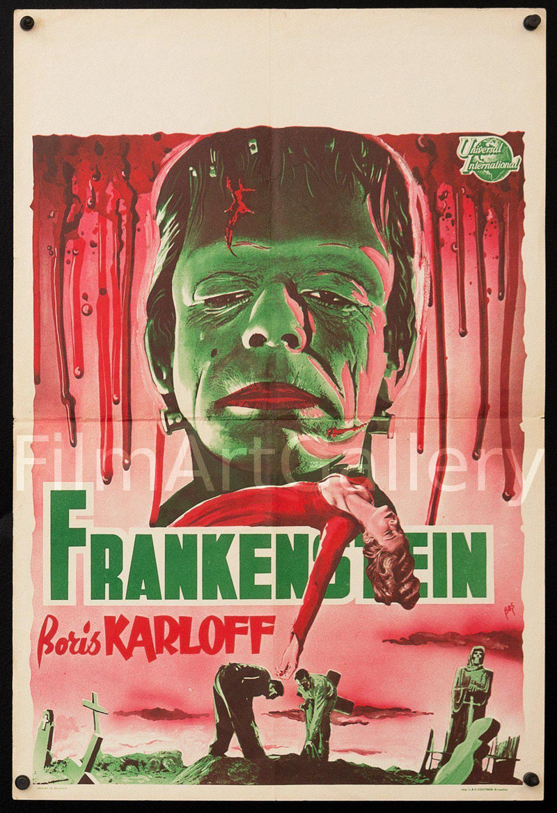 Frankenstein Belgian (14x22) Original Vintage Movie Poster