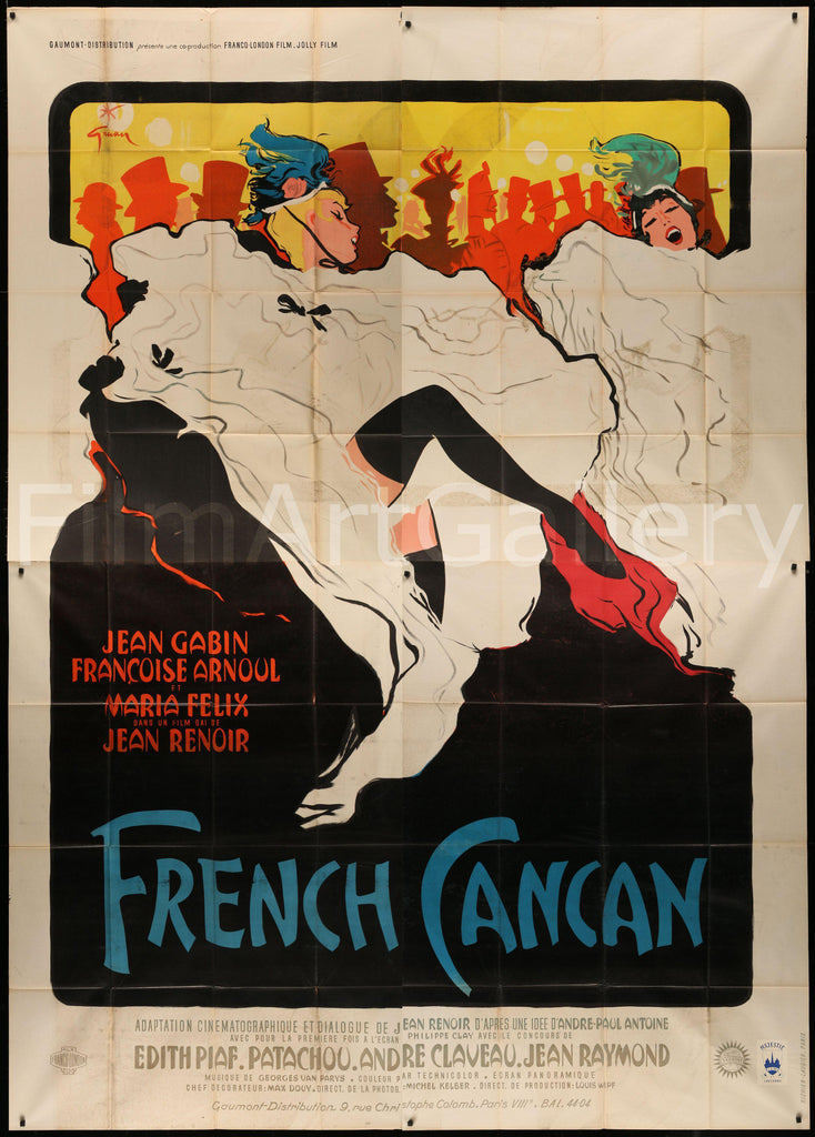 French Cancan French 4 Panel (88x123) Original Vintage Movie Poster