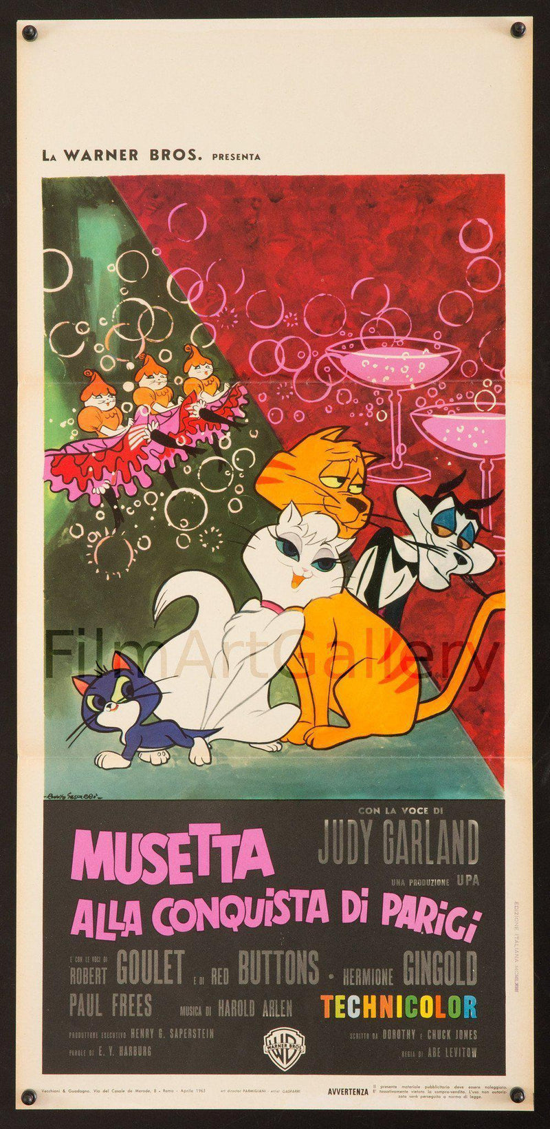 Gay Purr-ee (Musetta Alla Conquista Di Parigi) Italian Locandina (13x28) Original Vintage Movie Poster