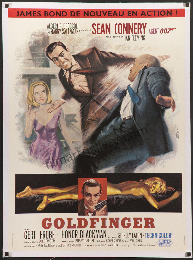 Goldfinger French small (23x32) Original Vintage Movie Poster