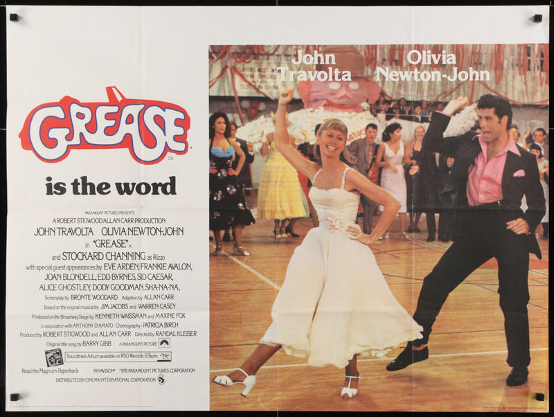 Grease British Quad (30x40) Original Vintage Movie Poster