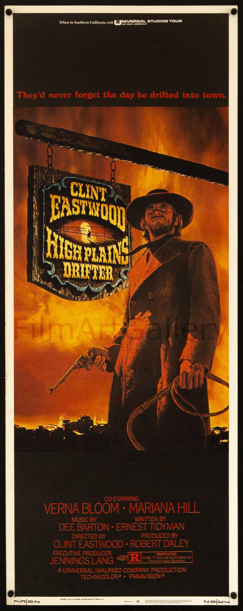 High Plains Drifter Insert (14x36) Original Vintage Movie Poster