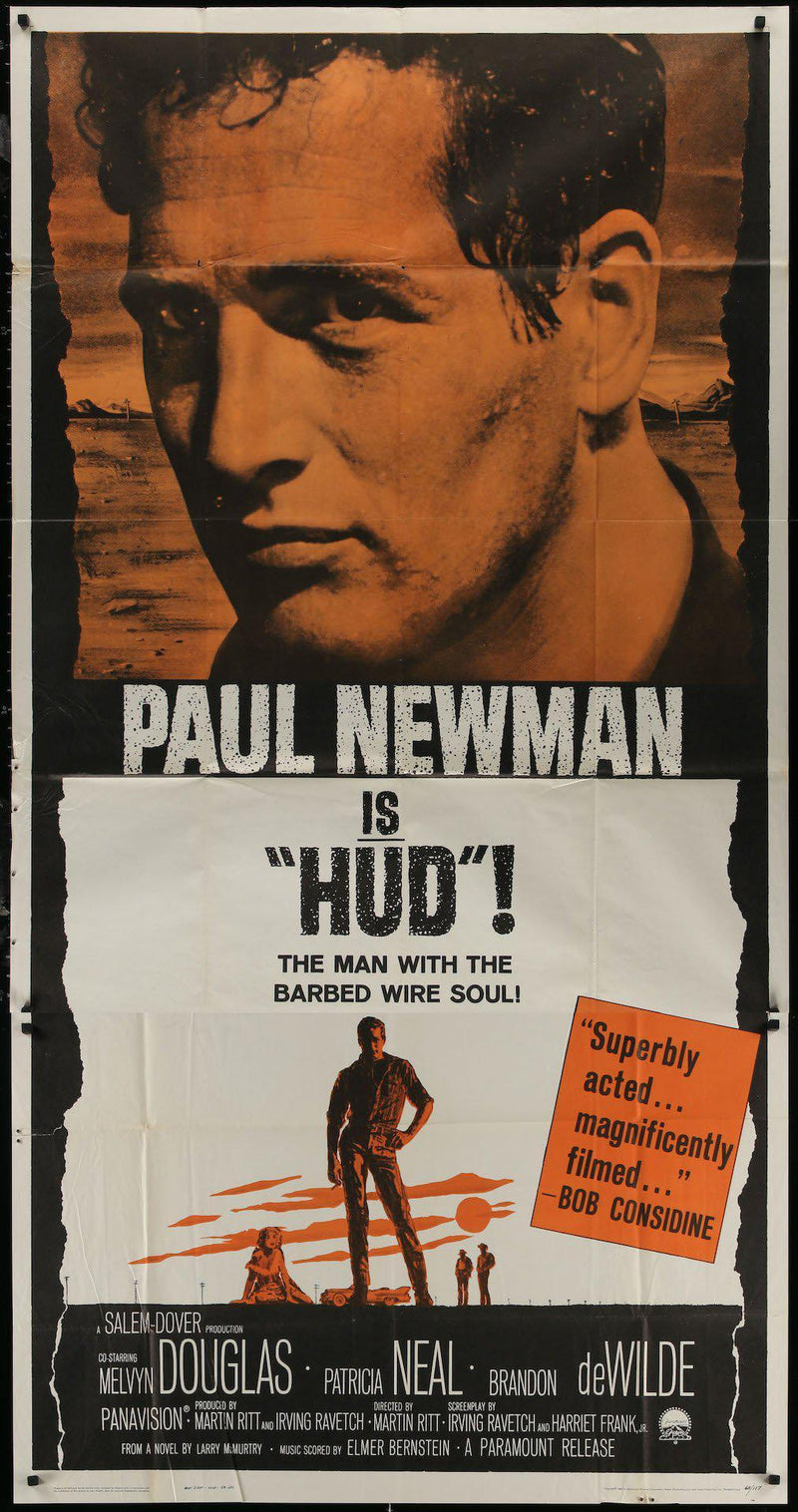 Hud 3 Sheet (41x81) Original Vintage Movie Poster