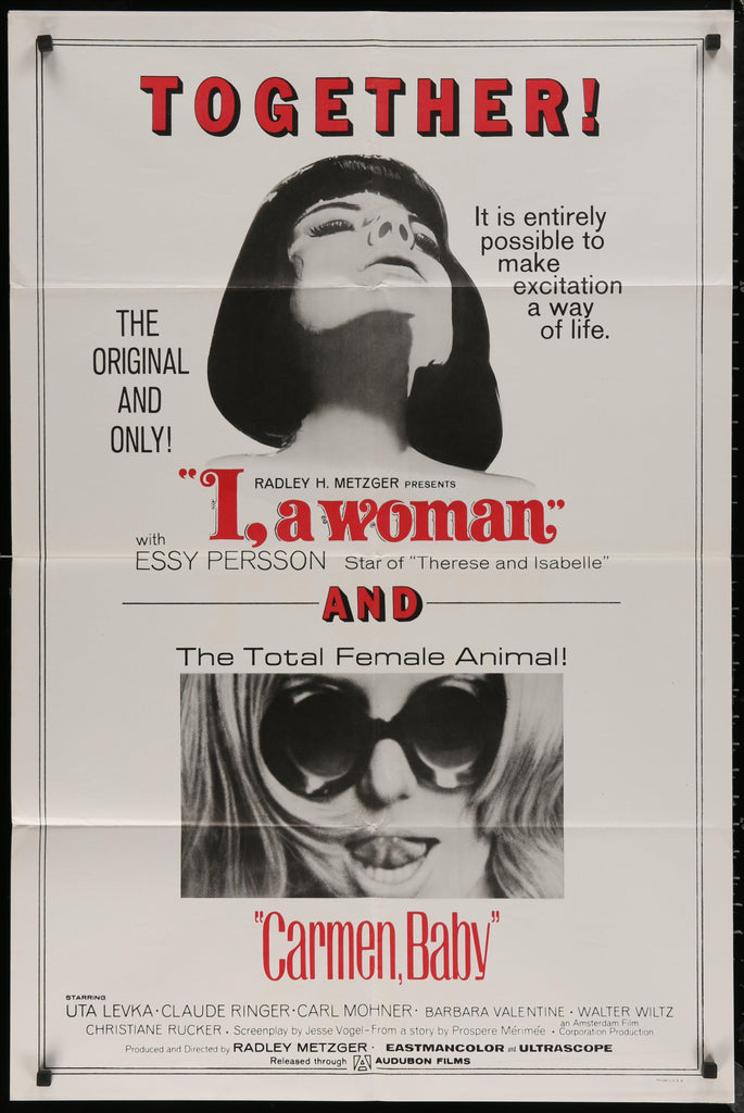 I, A Woman / Carmen Baby 1 Sheet (27x41) Original Vintage Movie Poster