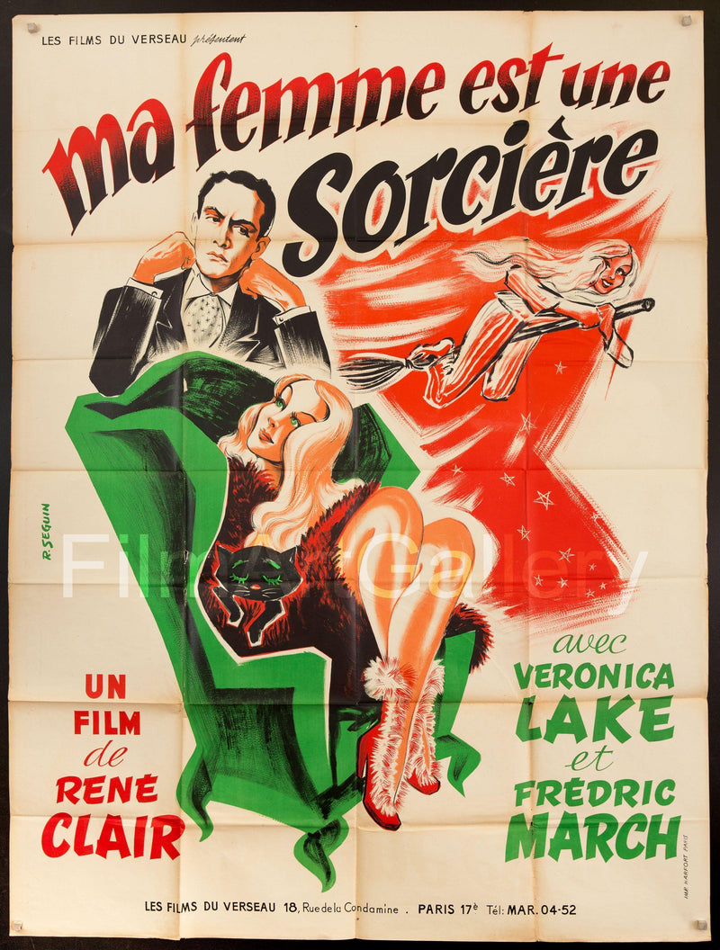 I Married a Witch French 1 panel (47x63) Original Vintage Movie Poster