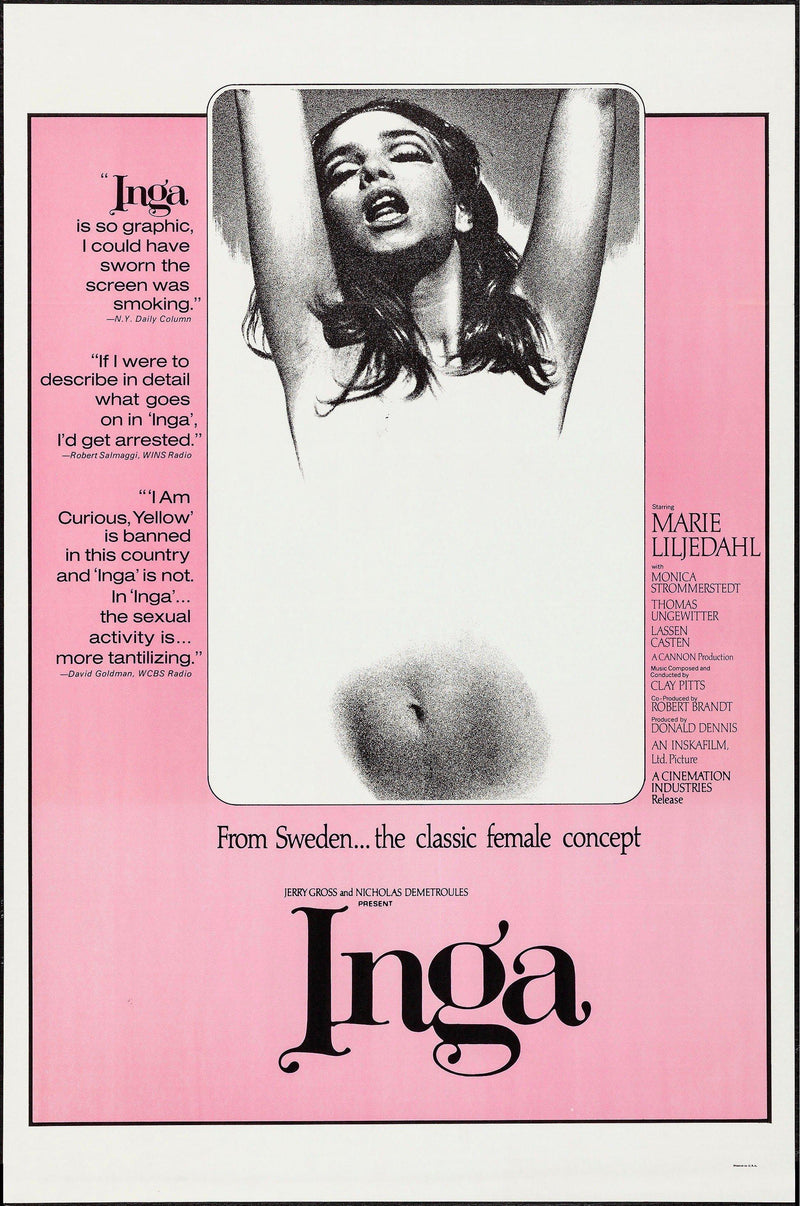 Inga 1 Sheet (27x41) Original Vintage Movie Poster