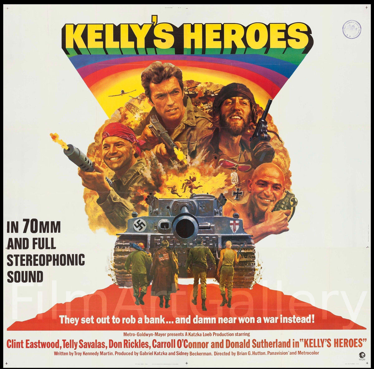 Kelly&#39;s Heroes 6 Sheet (81x81) Original Vintage Movie Poster