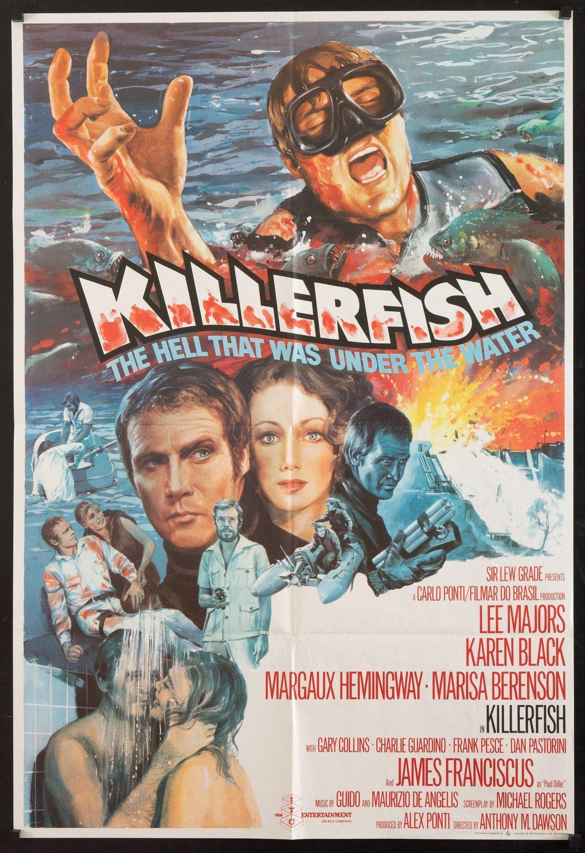 Killer Fish 1 Sheet (27x41) Original Vintage Movie Poster