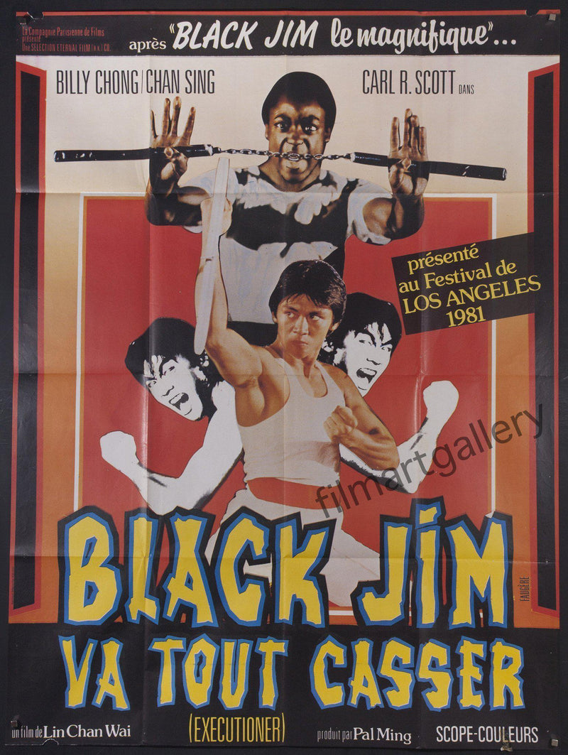 Kung Fu Executioner (Black Jim Va Tout Casser) French 1 panel (47x63) Original Vintage Movie Poster