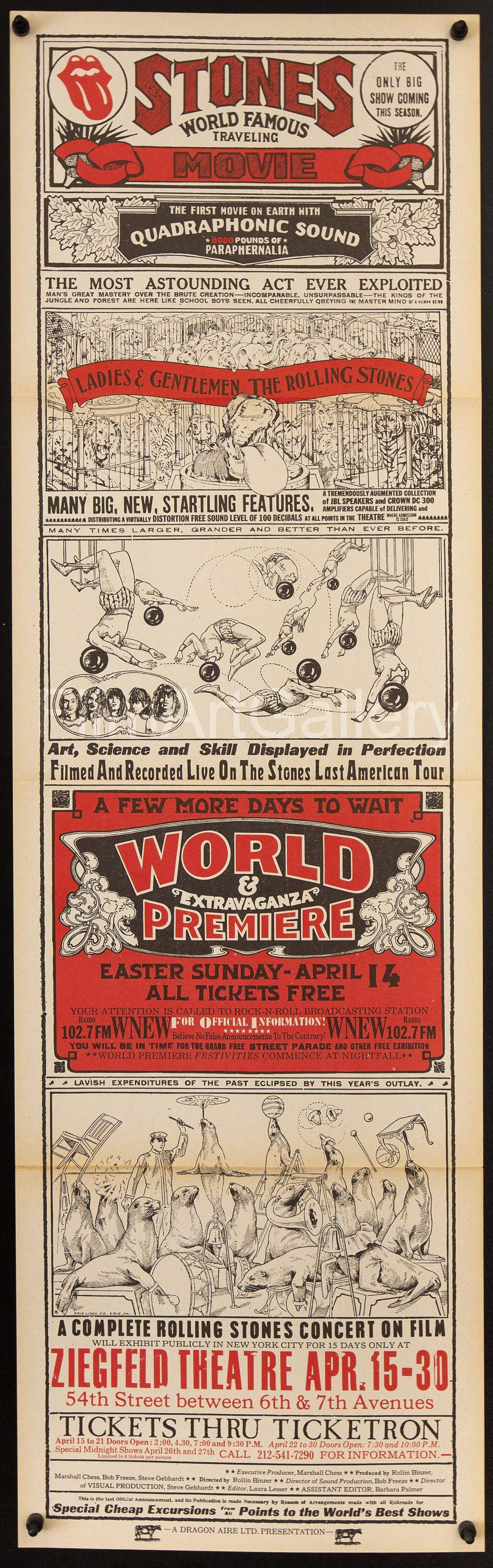 Ladies &amp; Gentlemen, the Rolling Stones 11x35 Original Vintage Movie Poster