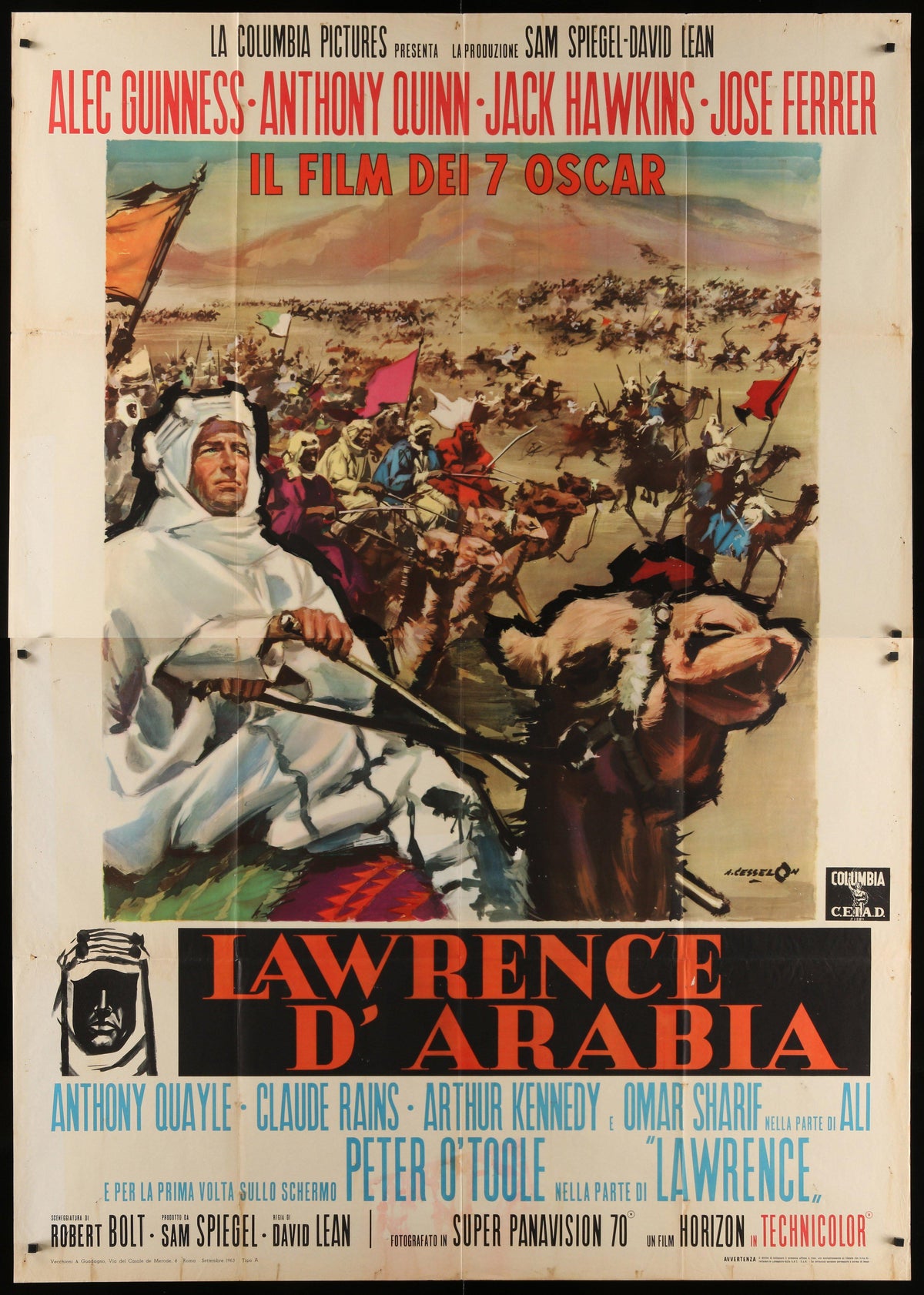 Lawrence of Arabia Italian 4 foglio (55x78) Original Vintage Movie Poster