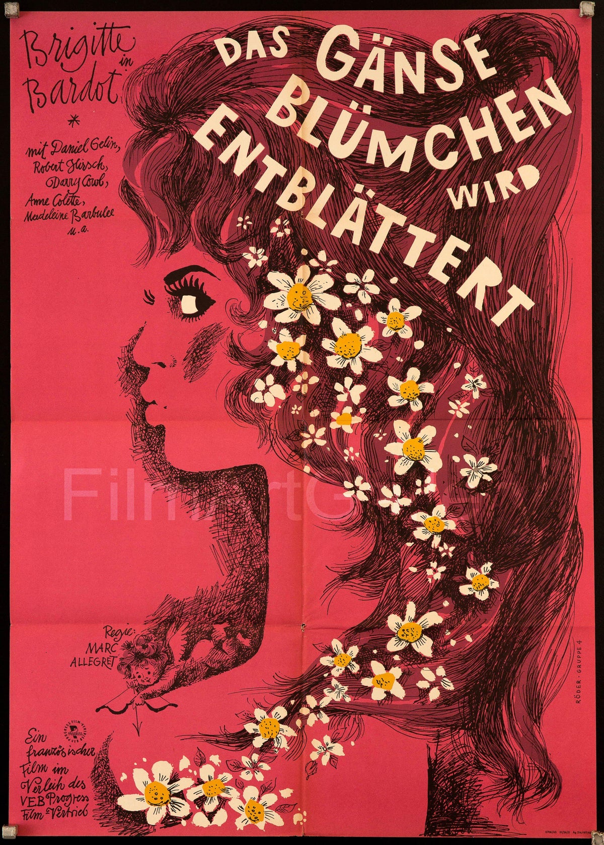 Mademoiselle Striptease (M&#39;Amselle Strip-Tease) German A1 (23x33) Original Vintage Movie Poster