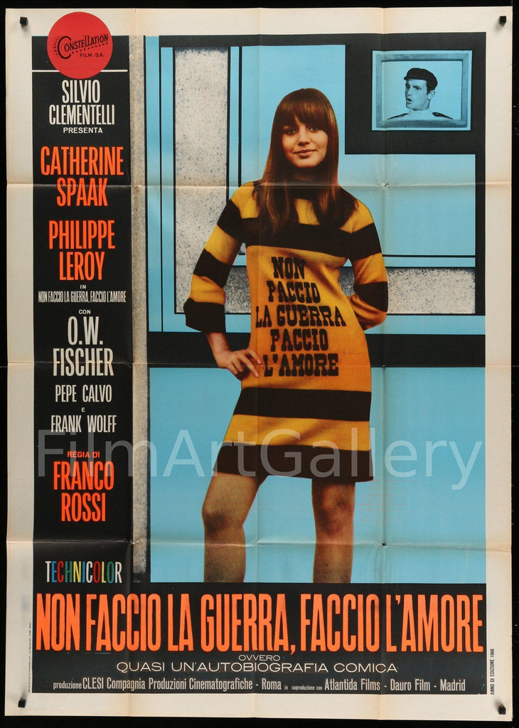 Make Love Not War Italian 2 foglio (39x55) Original Vintage Movie Poster