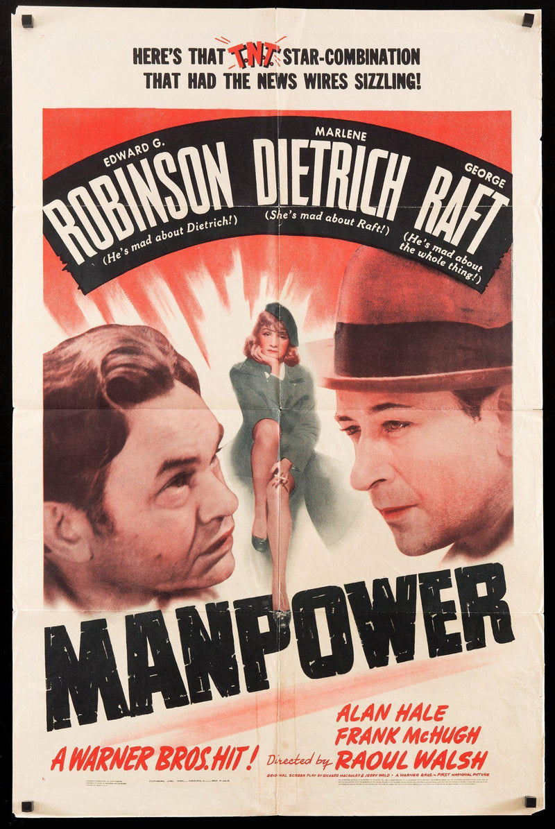 Manpower 1 Sheet (27x41) Original Vintage Movie Poster