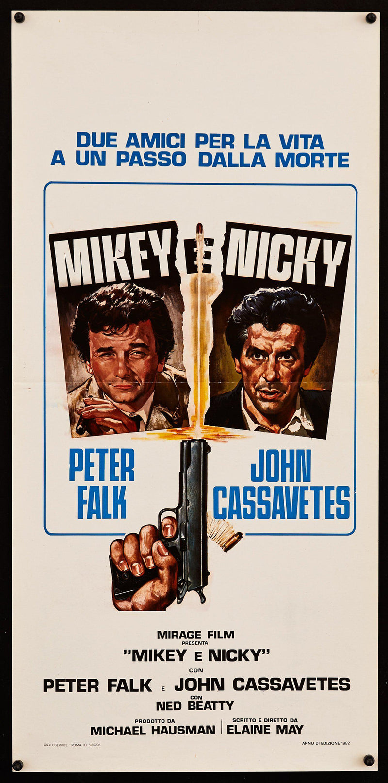 Mikey and Nicky Italian Locandina (13x28) Original Vintage Movie Poster