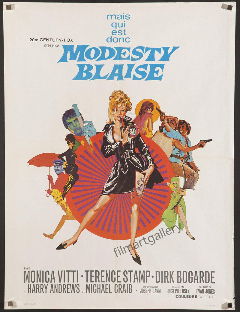 Modesty Blaise French small (23x32) Original Vintage Movie Poster