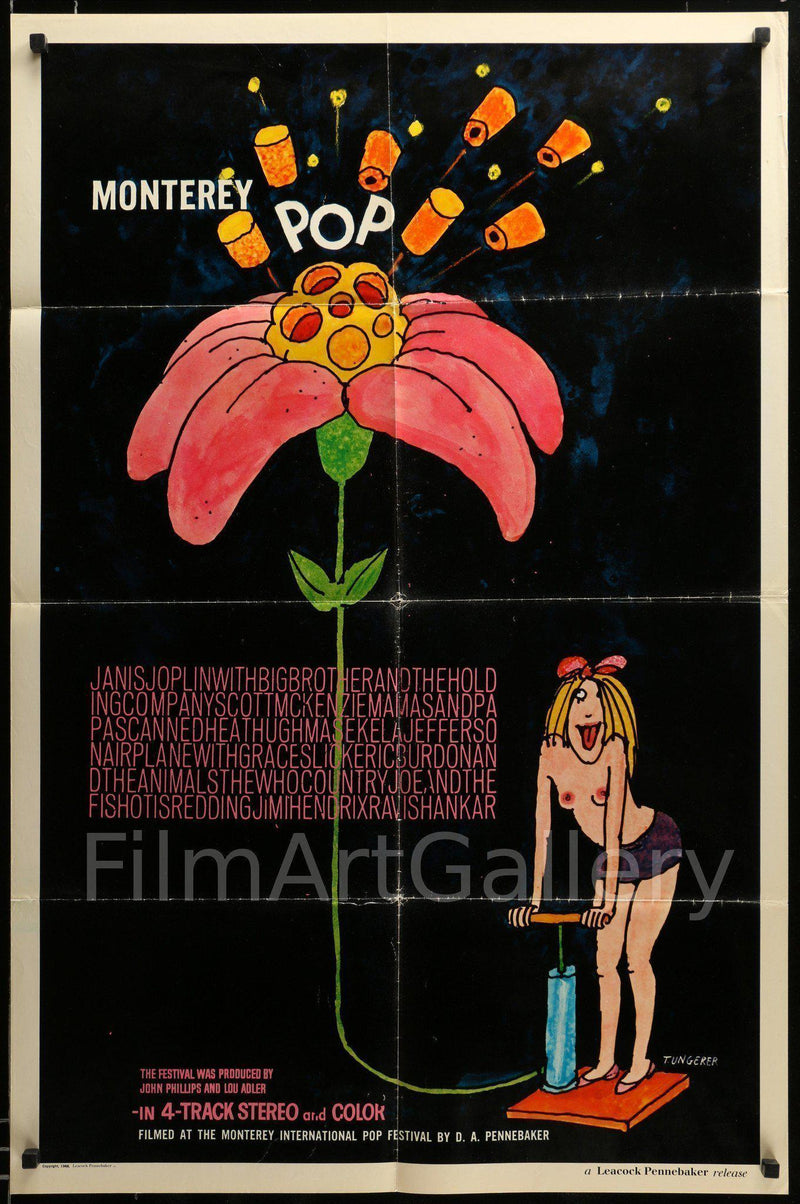 Monterey Pop 1 Sheet (27x41) Original Vintage Movie Poster