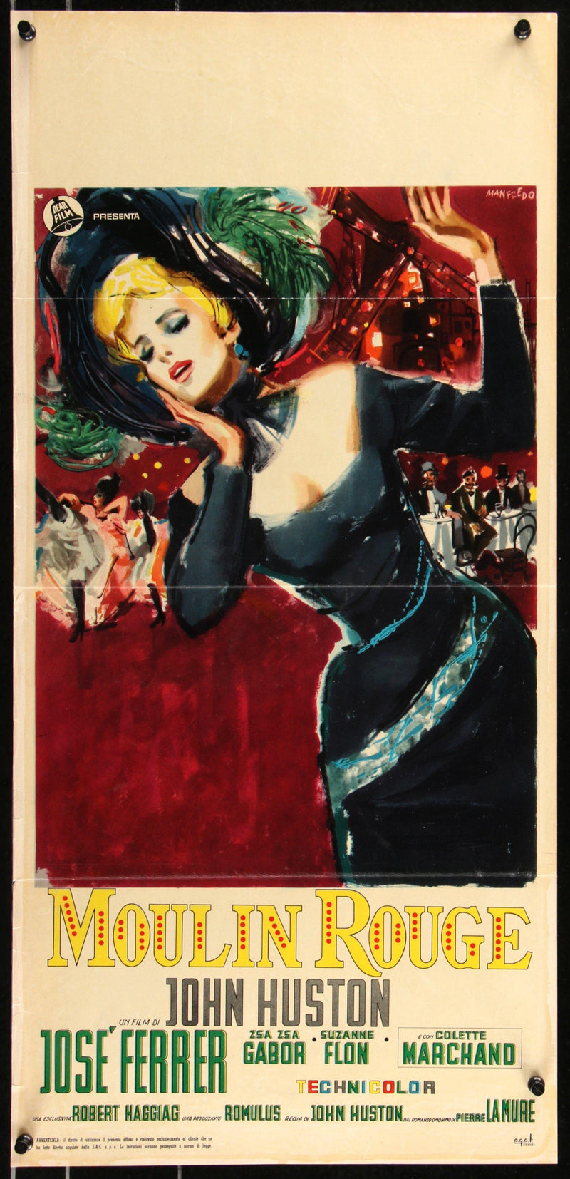 Moulin Rouge Italian Locandina (13x28) Original Vintage Movie Poster