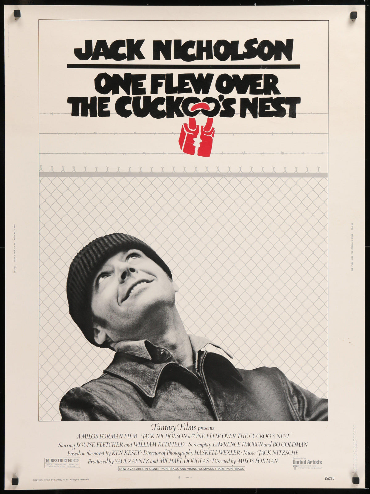 One Flew Over the Cuckoo&#39;s Nest 30x40 Original Vintage Movie Poster