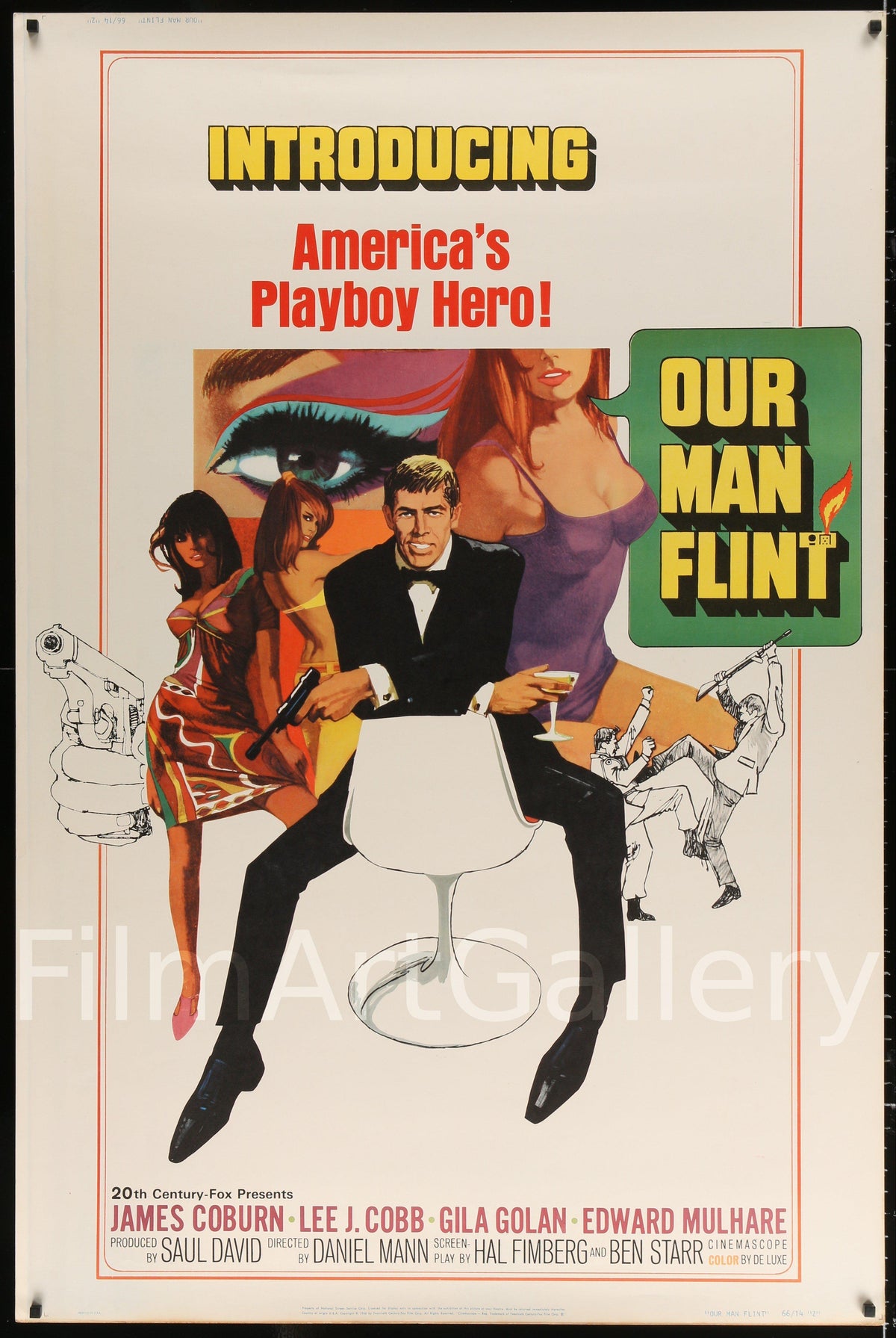 Our Man Flint 40x60 Original Vintage Movie Poster