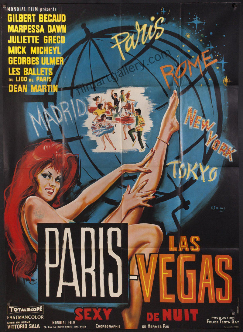 Paris Las Vegas French 1 panel (47x63) Original Vintage Movie Poster