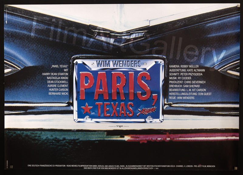 Paris Texas German A0 (33x46) Original Vintage Movie Poster