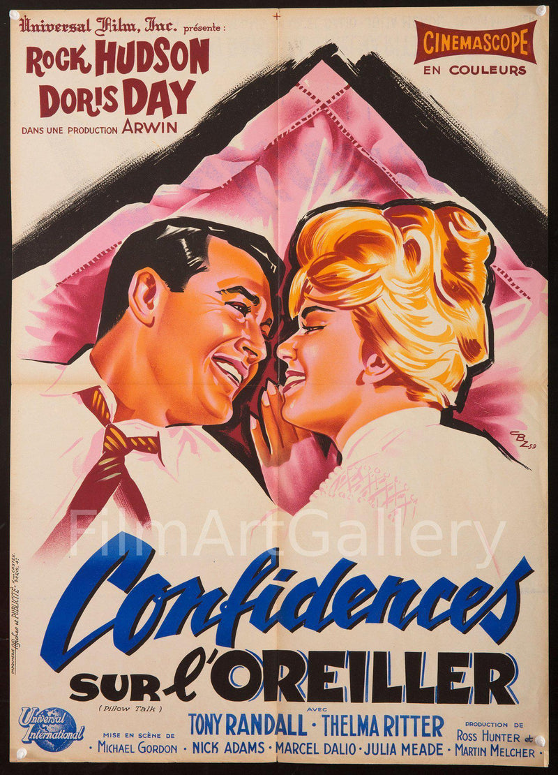 Pillow Talk French small (23x32) Original Vintage Movie Poster