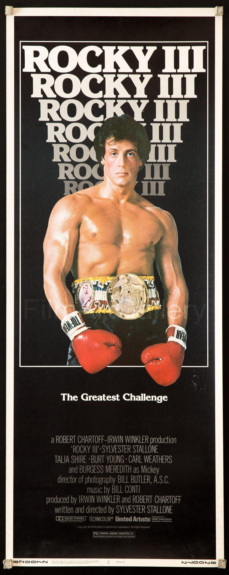 Rocky 3 Insert (14x36) Original Vintage Movie Poster