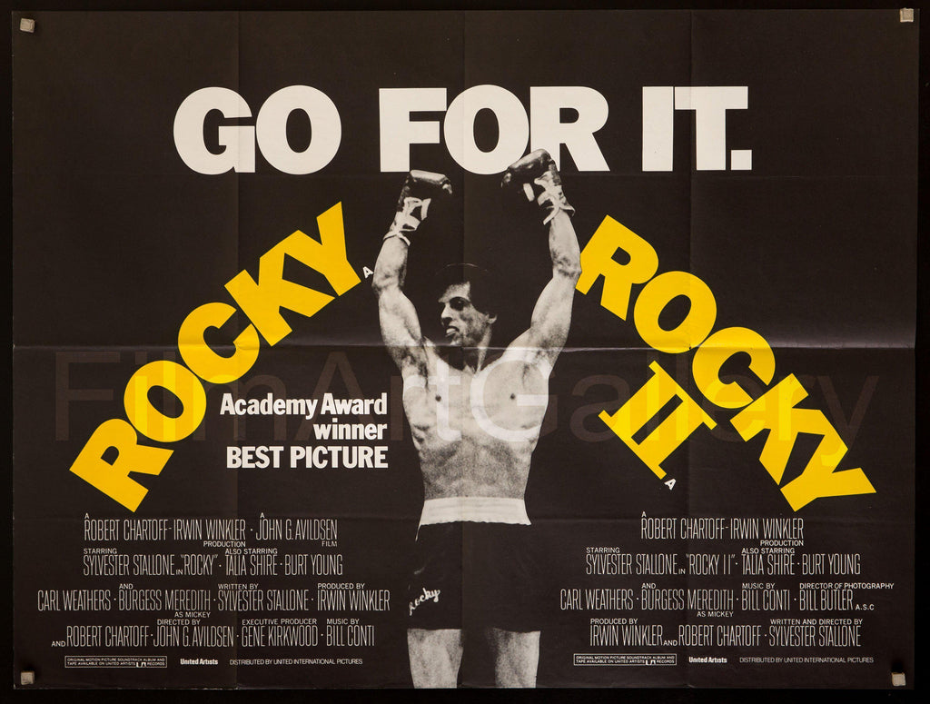 Rocky & Rocky 2 British Quad (30x40) Original Vintage Movie Poster