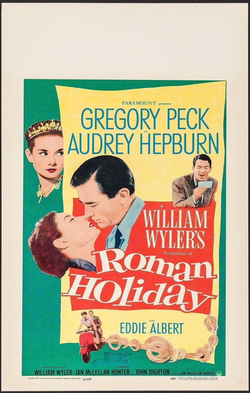 Roman Holiday Window Card (14x22) Original Vintage Movie Poster