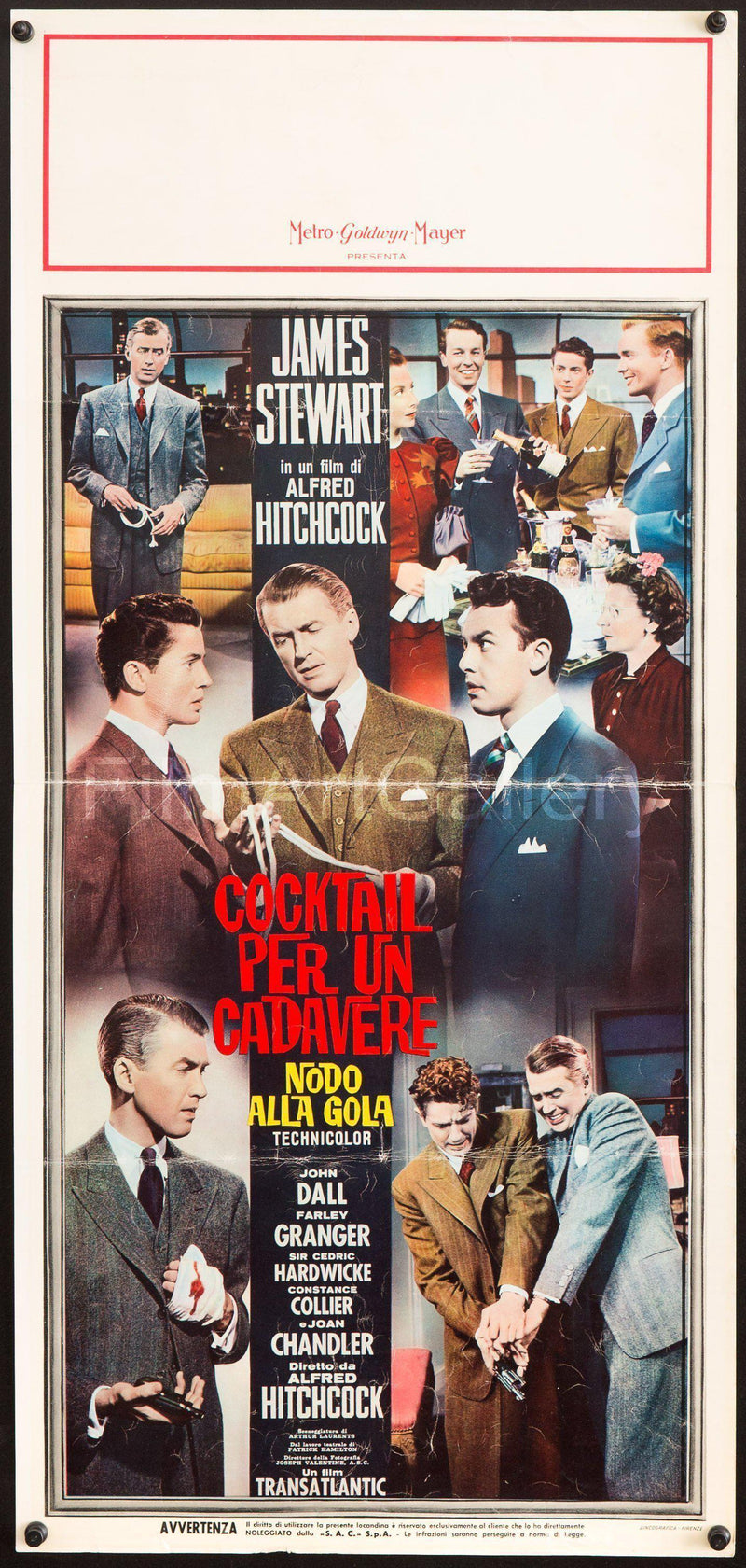 Rope Italian Locandina (13x28) Original Vintage Movie Poster