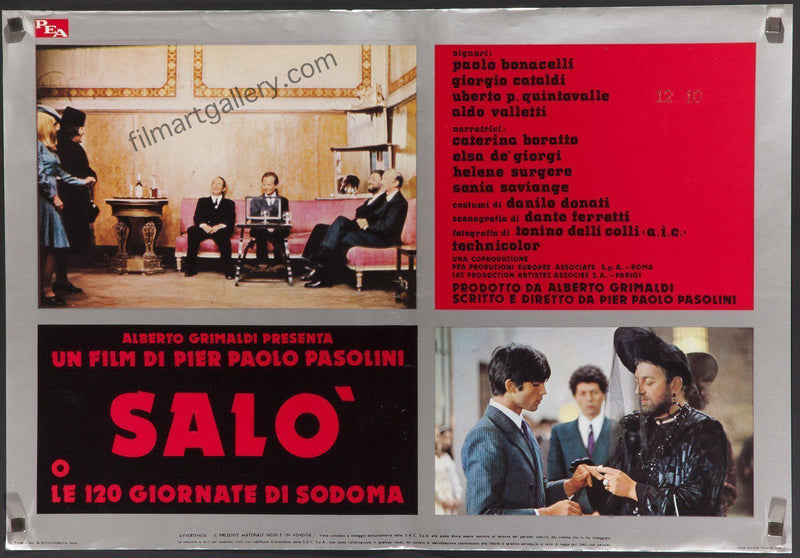 Salo Italian Photobusta (18x26) Original Vintage Movie Poster