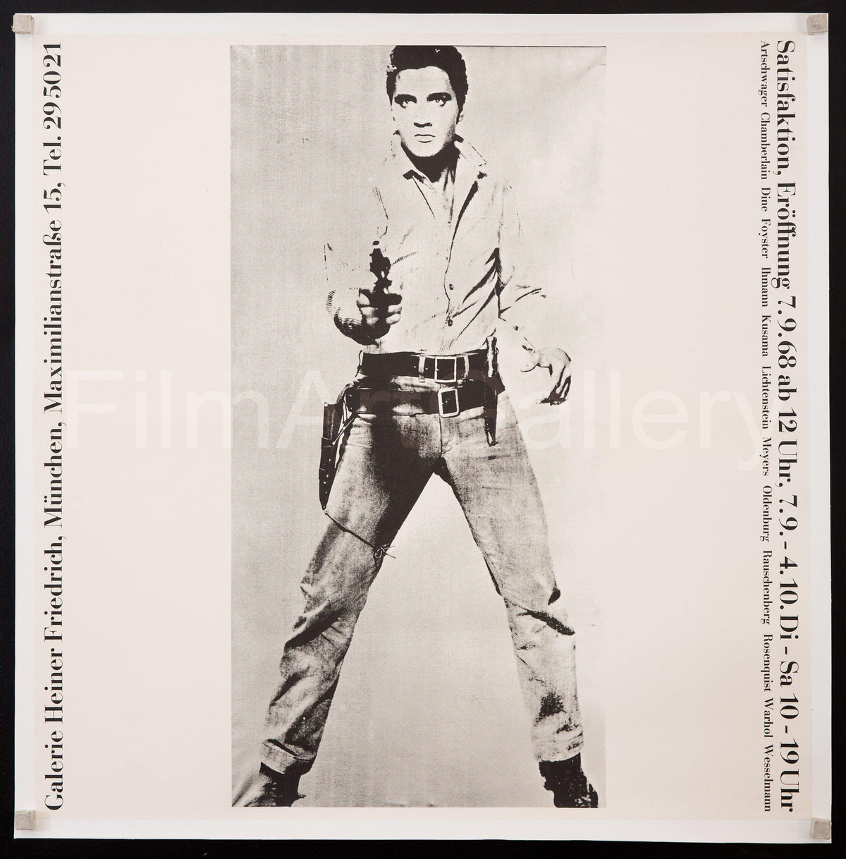 Satisfaktion art exhibit Munich (Andy Warhol&#39;s Elvis) 22x22 Original Vintage Movie Poster
