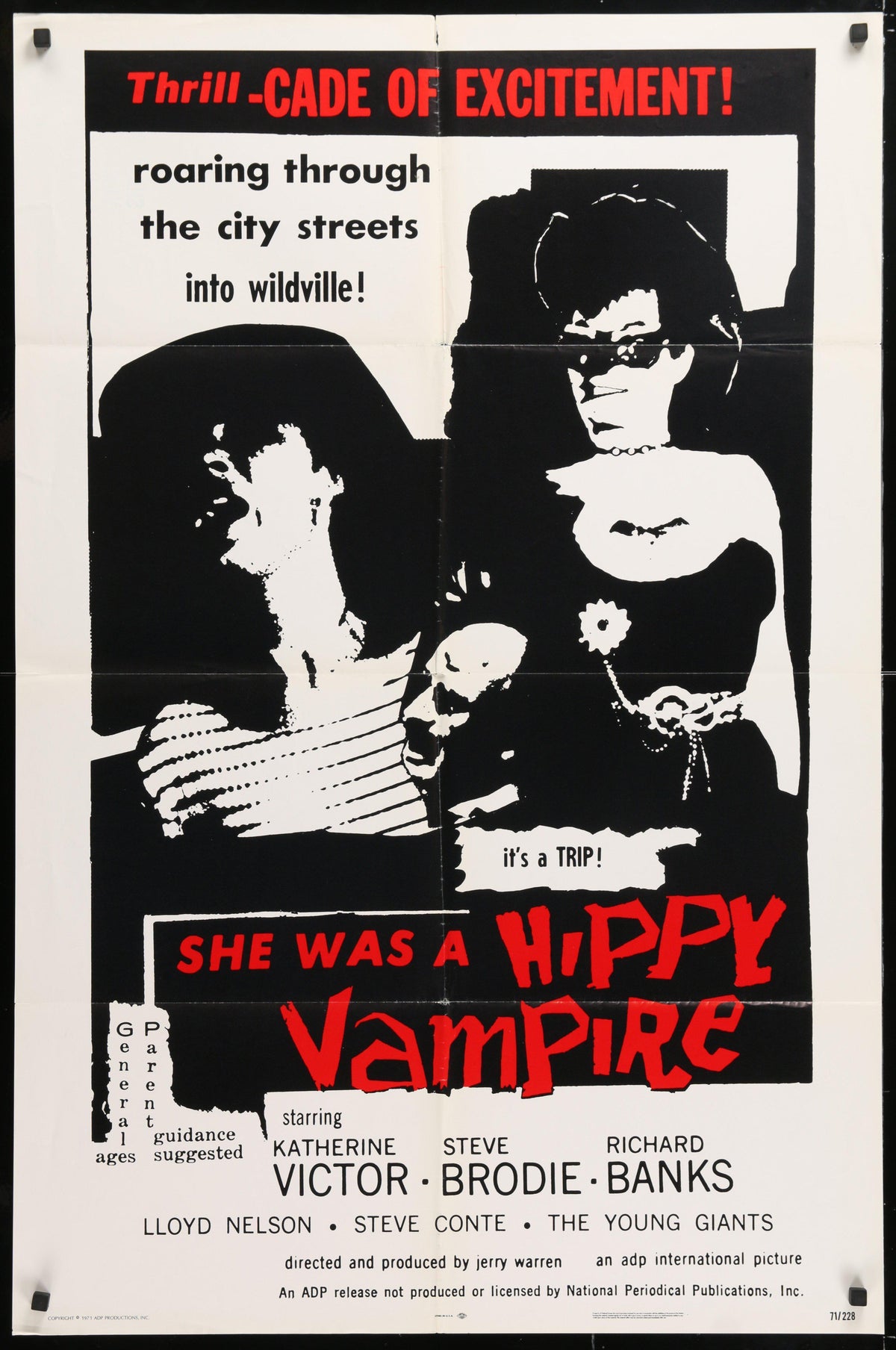 She Was a Hippy Vampire (The Wild World of Batwoman) 1 Sheet (27x41) Original Vintage Movie Poster