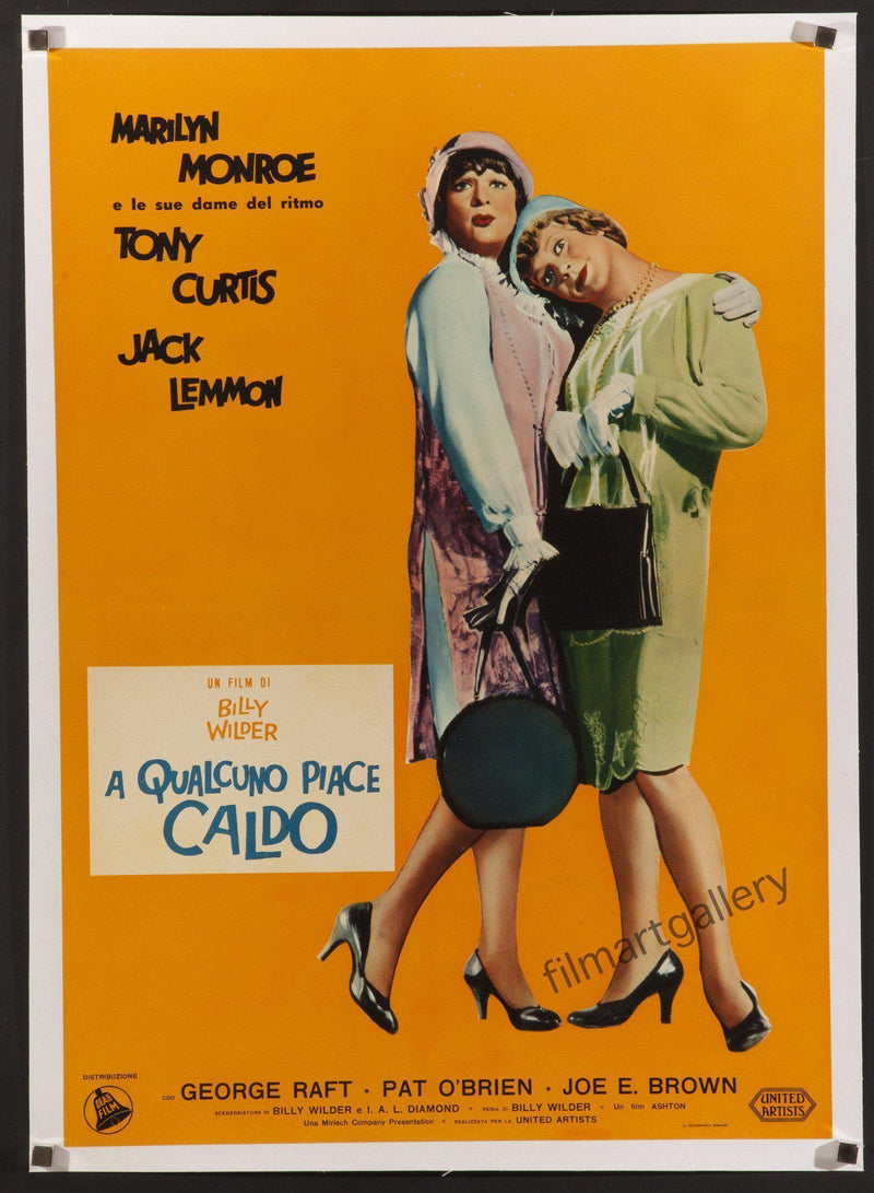Some Like it Hot Italian Photobusta (18x26) Original Vintage Movie Poster
