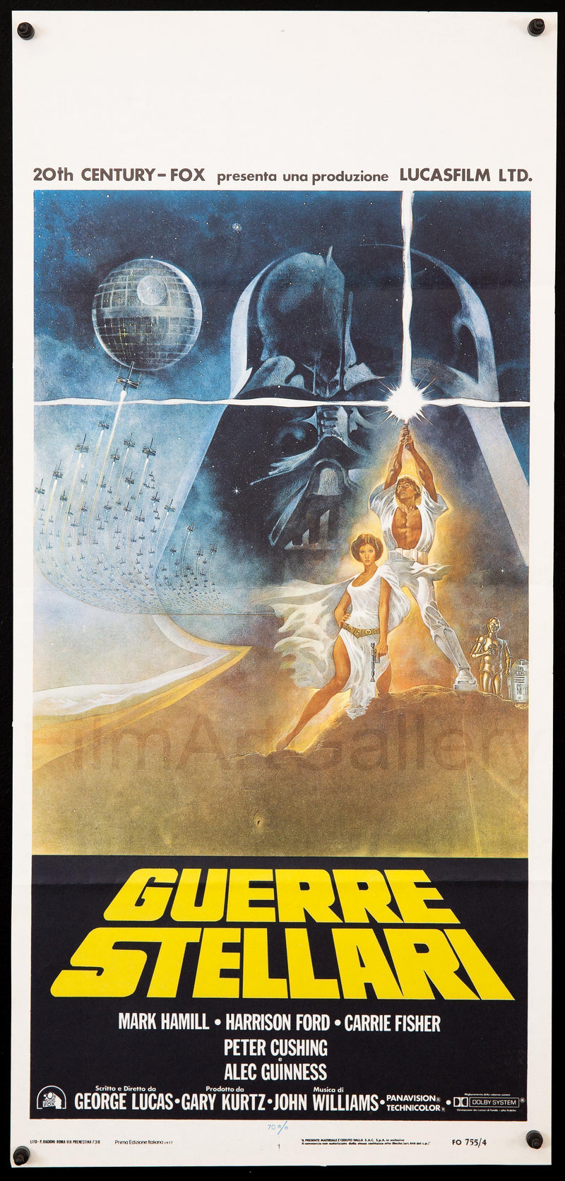 Star Wars Italian Locandina (13x28) Original Vintage Movie Poster