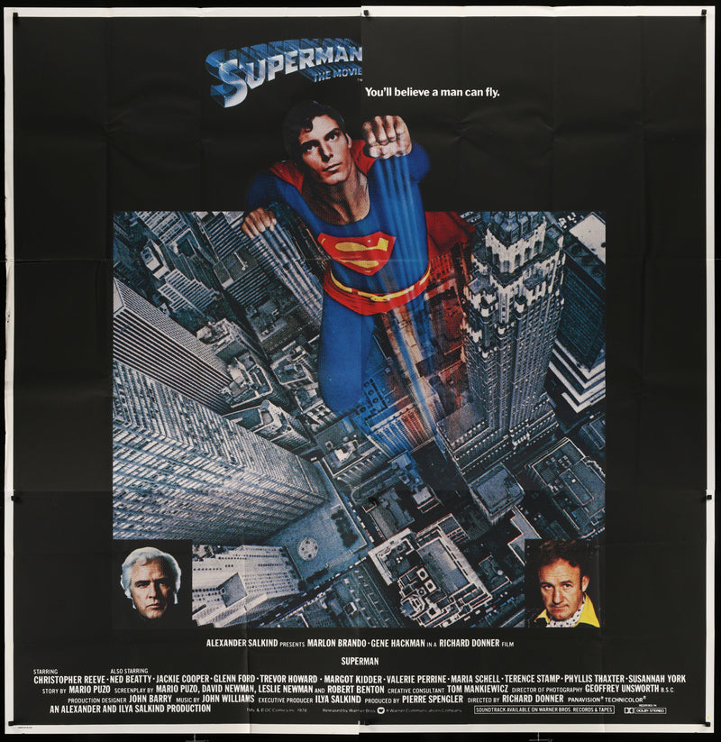 Superman 6 Sheet (81x81) Original Vintage Movie Poster