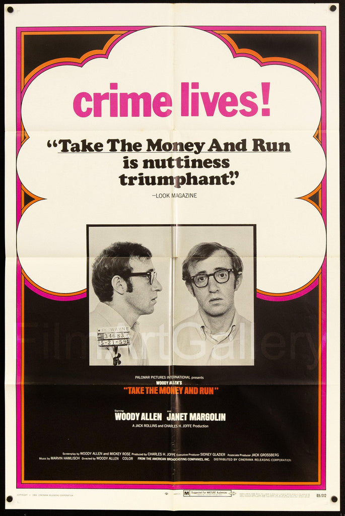 Take the Money and Run 1 Sheet (27x41) Original Vintage Movie Poster