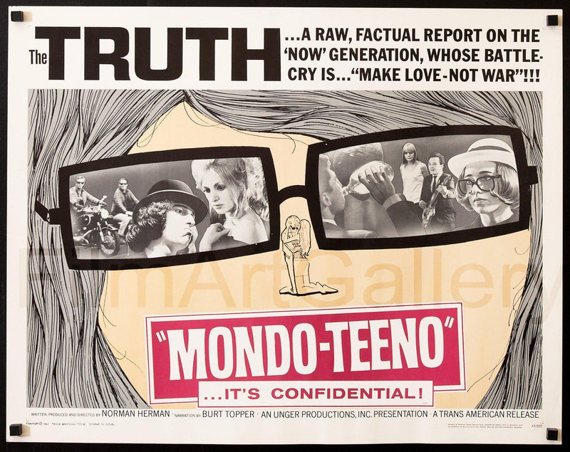Teenage Rebellion (Mondo Teeno) Half Sheet (22x28) Original Vintage Movie Poster