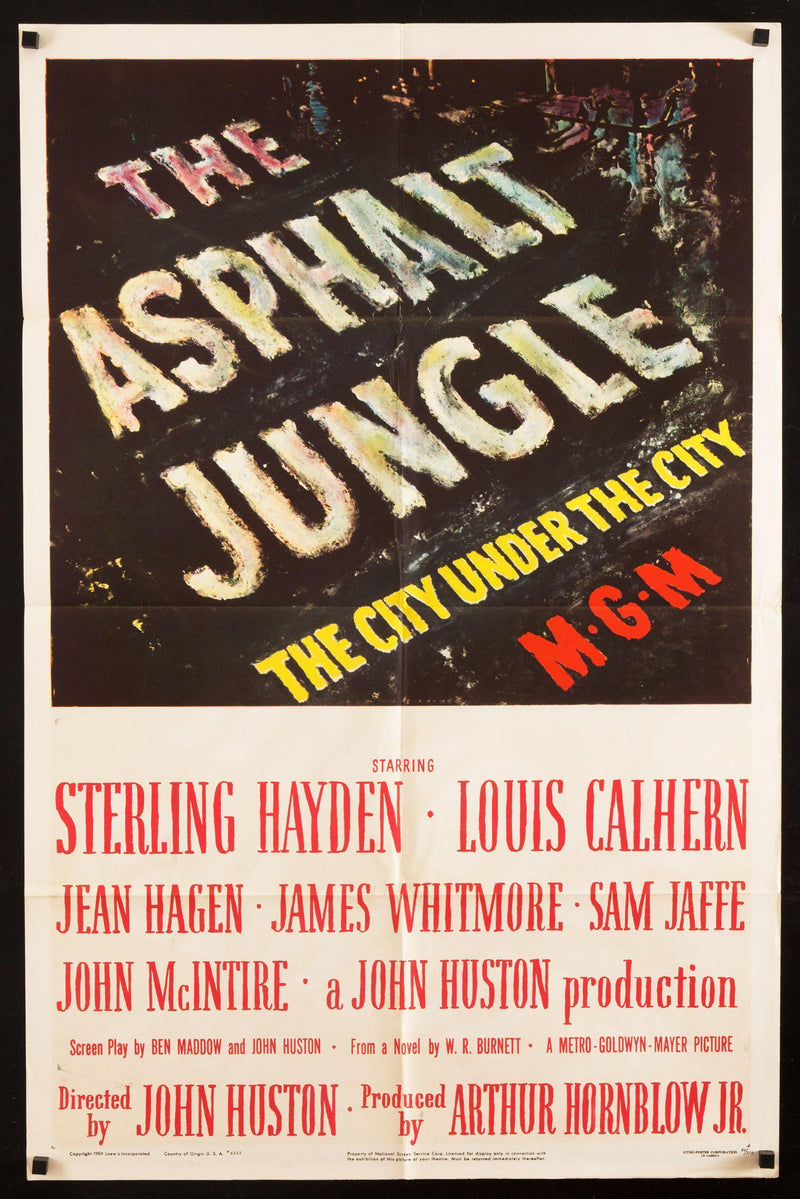 The Asphalt Jungle 1 Sheet (27x41) Original Vintage Movie Poster