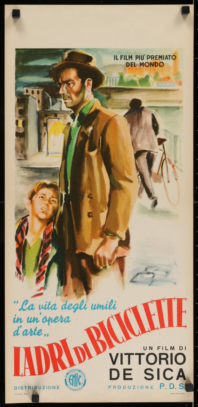 The Bicycle Thief (Ladri Di Biciclette) Italian Locandina (13x28) Original Vintage Movie Poster