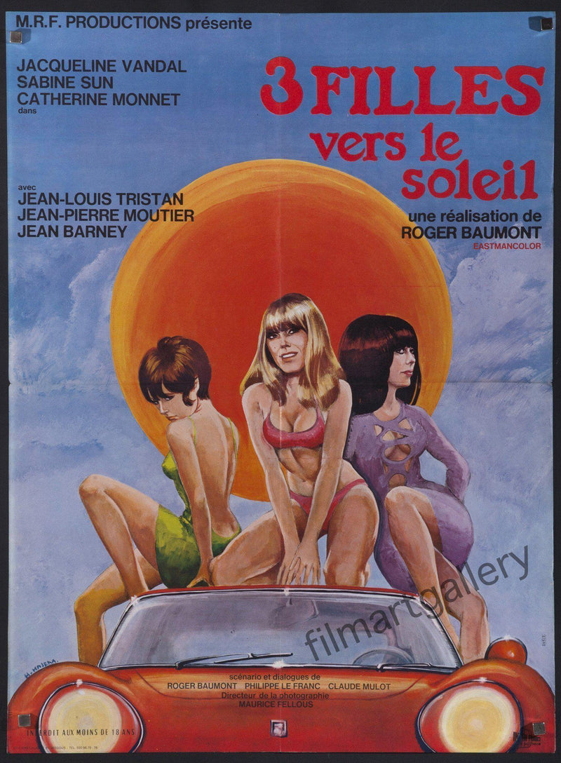 The Erotic Urge (Trois Filles Vers Le Soleil) French small (23x32) Original Vintage Movie Poster