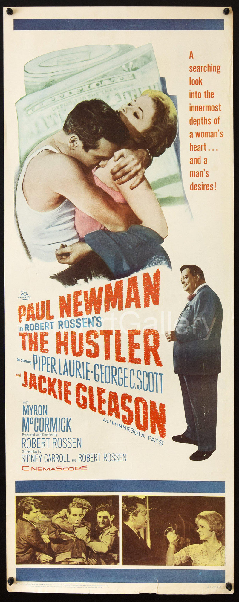 The Hustler Insert (14x36) Original Vintage Movie Poster