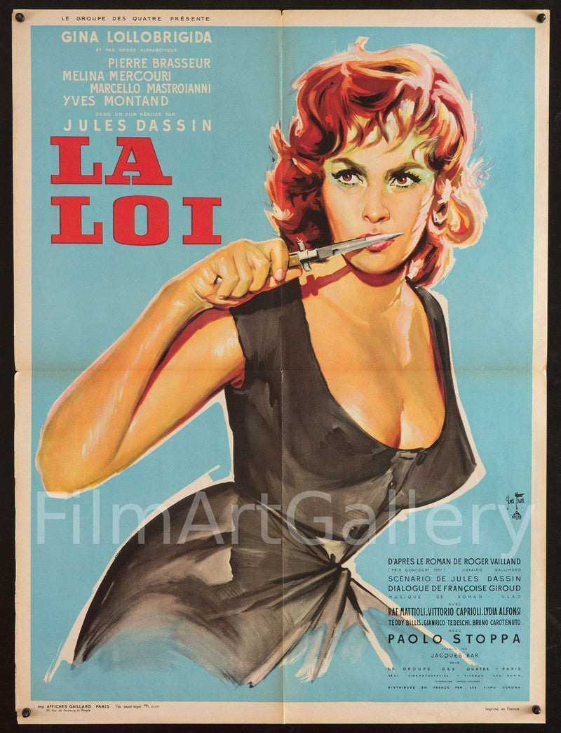 The Law (La Loi) French Small (23x32) Original Vintage Movie Poster